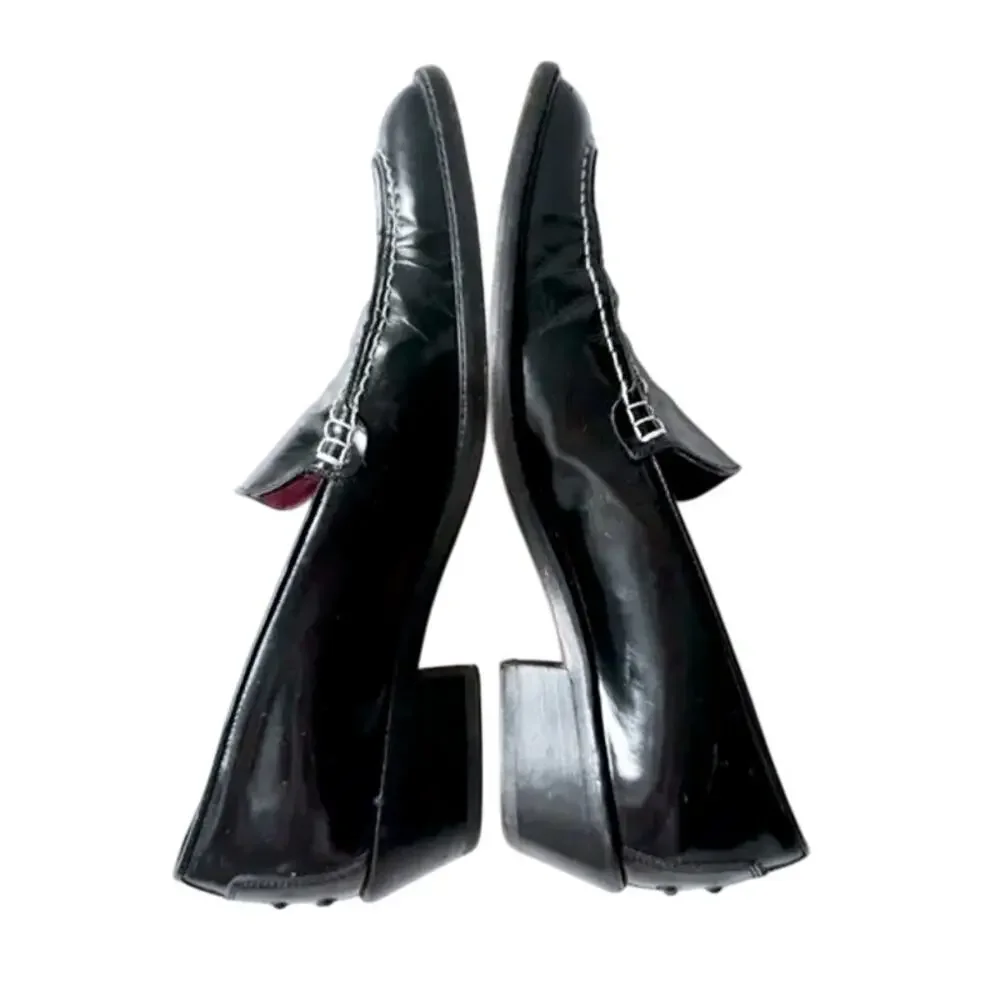 Vintage Donald Pliner Italian Black Leather Slip On Loafers 6M Quiet Luxury - Picture 4 of 7